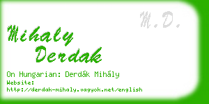 mihaly derdak business card